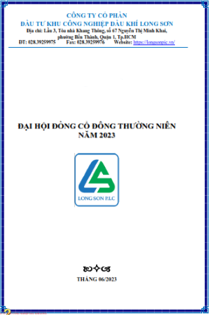 Công ty CP Đầu tư KCN Dầu khí Long Sơn (Mã chứng khoán PXL) thông báo link theo dõi ĐHĐCĐ thường niên năm 2023.